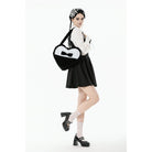 Darkinlove Women's Gothic Bow Black&White Heart Bag