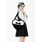 Darkinlove Women's Gothic Bow Black&White Heart Bag