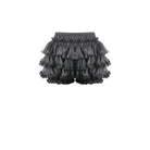 Darkinlove Women's Gothic Bowknot Lace-Trimmed Tiered Shorts