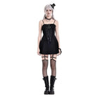 Darkinlove Women's Gothic Buckle Strap Lace-up Slip Dress