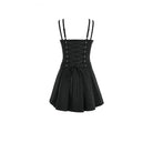 Darkinlove Women's Gothic Buckle Strap Plunging V-neck Slip Dress