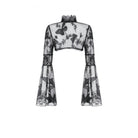 Darkinlove Women's Gothic Butterfly Embroidered Flare Sleeve Lace Cape