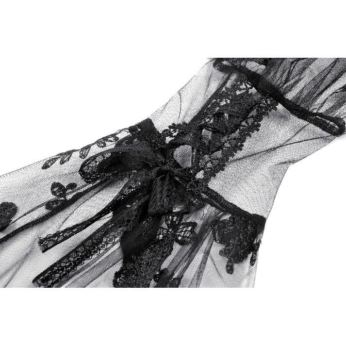 Darkinlove Women's Gothic Butterfly Embroidered Flare Sleeve Lace Cape