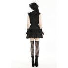 Darkinlove Women's Gothic Cheongsam Collar Ruffled Homecoming Dress