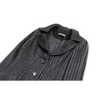 Darkinlove Women's Gothic Cobweb Lapel Pinstripe Single-breasted Long Coat