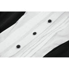 Darkinlove Women's Gothic Contrast Color Harlequin Puff Sleeved Dress