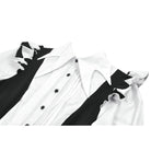 Darkinlove Women's Gothic Contrast Color Harlequin Puff Sleeved Dress