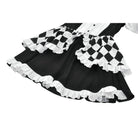 Darkinlove Women's Gothic Contrast Color Harlequin Puff Sleeved Dress