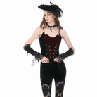 Darkinlove Women's Gothic Contrast Color Lace-up Bustier