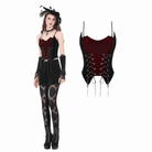 Darkinlove Women's Gothic Contrast Color Lace-up Bustier