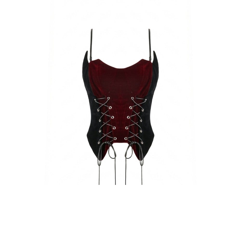 Darkinlove Women's Gothic Contrast Color Lace-up Bustier