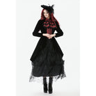 Darkinlove Women's Gothic Contrast Color Mock Two-piece Swallow-tailed Jacket