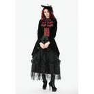 Darkinlove Women's Gothic Contrast Color Mock Two-piece Swallow-tailed Jacket