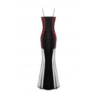 Darkinlove Women's Gothic Contrast Color Velvet Bodycon Dress