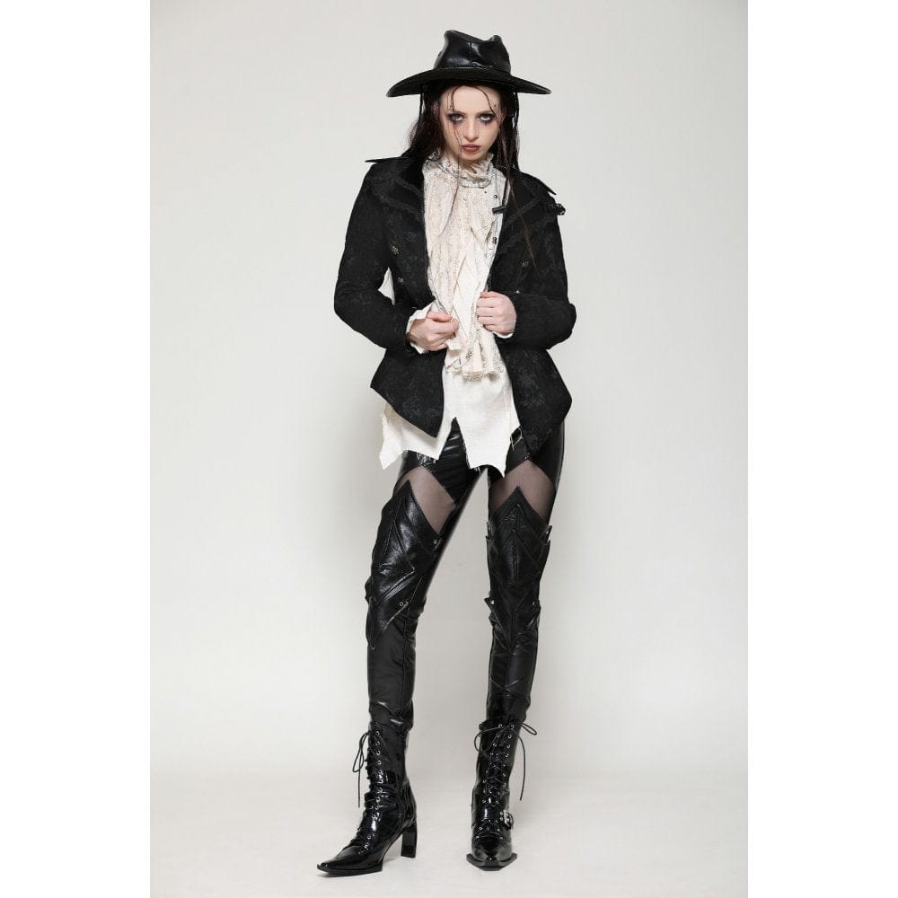 Darkinlove Women's Gothic Crochet Lace-up Jacket