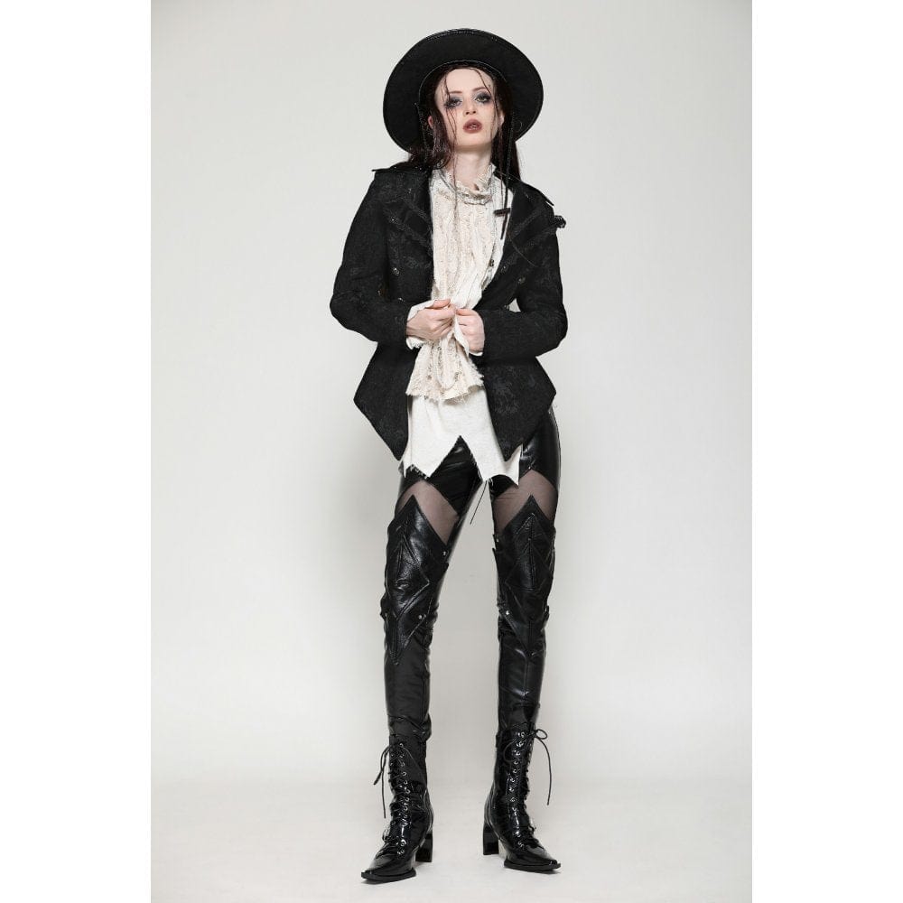 Darkinlove Women's Gothic Crochet Lace-up Jacket