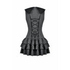 Darkinlove Women's Gothic Cross Bowknot Pinstripe Ruffle-Tier Dress