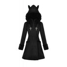 Darkinlove Women's Gothic Cross Plush Cat Ear Hooded Coat