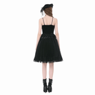 Darkinlove Women's Gothic Cross Trimmed Ruffled Velvet Top