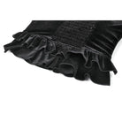 Darkinlove Women's Gothic Cross Trimmed Ruffled Velvet Top