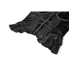 Darkinlove Women's Gothic Cross Trimmed Ruffled Velvet Top