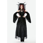 Darkinlove Women's Gothic Cutout Halterneck Velvet Flared Sleeved Shirt