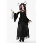 Darkinlove Women's Gothic Cutout Halterneck Velvet Flared Sleeved Shirt