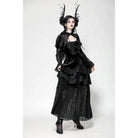 Darkinlove Women's Gothic Cutout Lace Splice Velvet Evening Dress