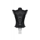 Darkinlove Women's Gothic Cutout Stand Collar Ruffled Tank Top