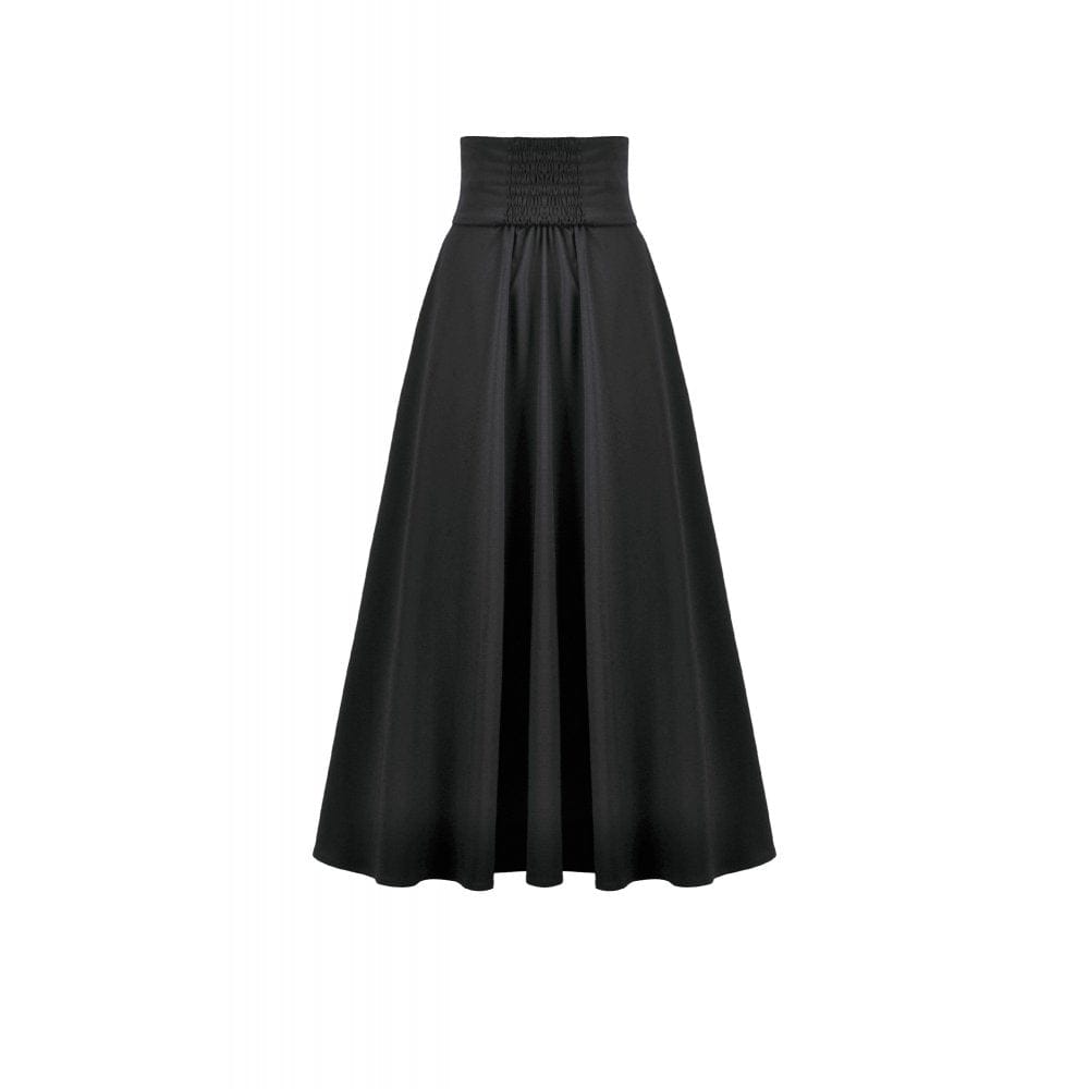 Darkinlove Women's Gothic Decal Floral Mesh High Waist Long Skirt