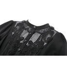 Darkinlove Women's Gothic Decal Lace Sheer Long Sleeved Shirt