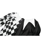 Darkinlove Women's Gothic Diamond Pattern Contrast Color Long Sleeved Shirt