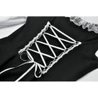 Darkinlove Women's Gothic Doll Collar Faux Two-Piece Long Sleeved Dress