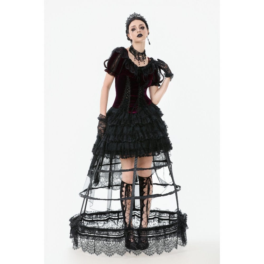 Darkinlove Women's Gothic Doll Collar Velvet Cape
