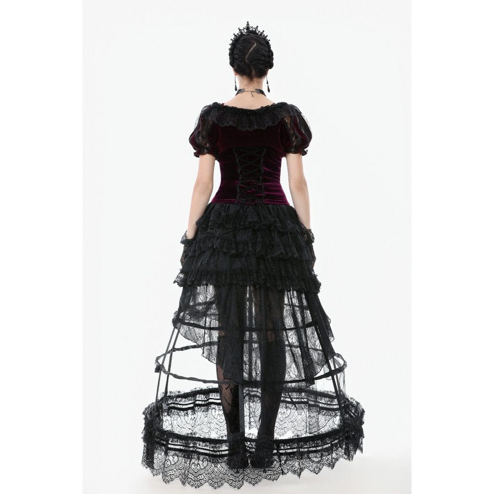 Darkinlove Women's Gothic Doll Collar Velvet Cape