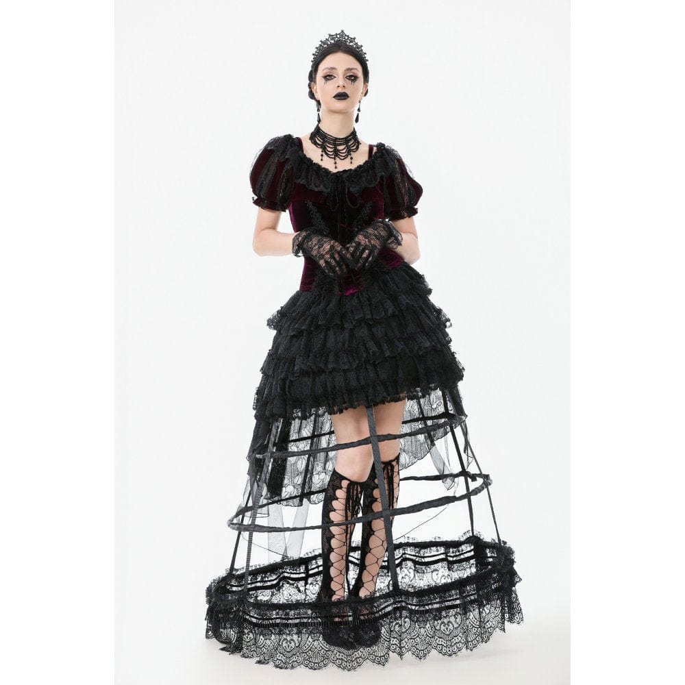 Darkinlove Women's Gothic Doll Collar Velvet Cape