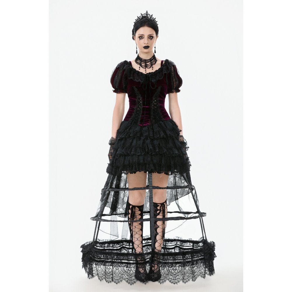 Darkinlove Women's Gothic Doll Collar Velvet Cape