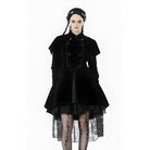 Darkinlove Women's Gothic Double-breasted Batwinged Velvet Coat