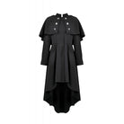 Darkinlove Women's Gothic Double-breasted High/Low Stand Collar Coat