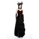 Darkinlove Women's Gothic Double Color Bat Overbust Corset