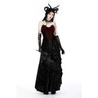 Darkinlove Women's Gothic Double Color Bat Overbust Corset