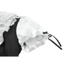 Darkinlove Women's Gothic Double Color Lace Ruffled Stand Collar Shirt