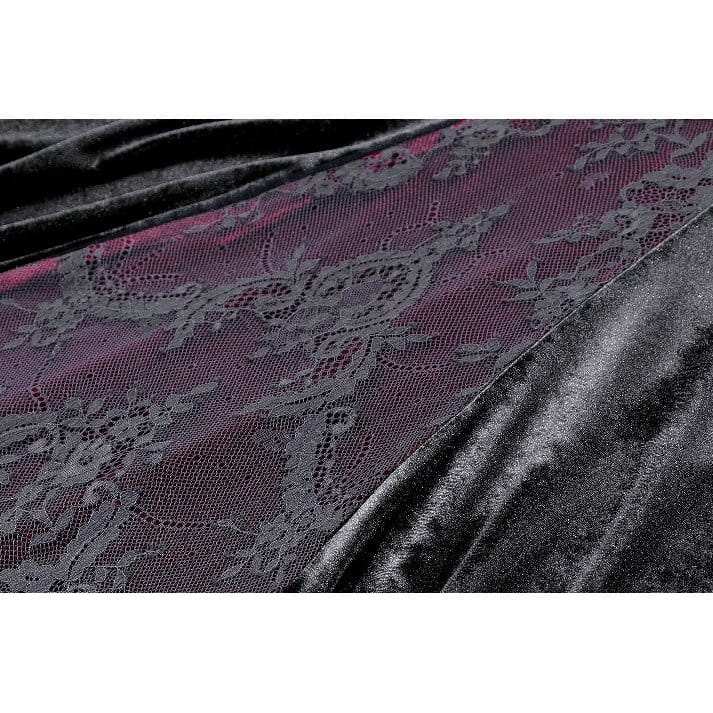 Darkinlove Women's Gothic Draped Tassel Velvet Mermaid Skirt
