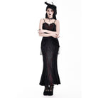 Darkinlove Women's Gothic Draped Tassel Velvet Mermaid Skirt