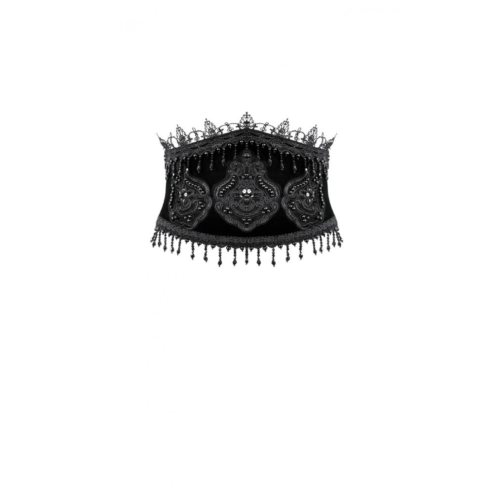 Darkinlove Women's Gothic Embroidered Beaded Tassels Girdle