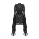 Darkinlove Women's Gothic Embroidered Floral Mesh Square-cut Collar Dress