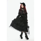 Darkinlove Women's Gothic Embroidered High-Waist Layered Cake Skirt