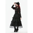 Darkinlove Women's Gothic Embroidered High-Waist Layered Cake Skirt