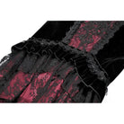Darkinlove Women's Gothic Embroidered Lace Splice Velvet Mermaid Skirt