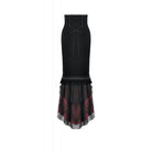 Darkinlove Women's Gothic Embroidered Lace Splice Velvet Mermaid Skirt